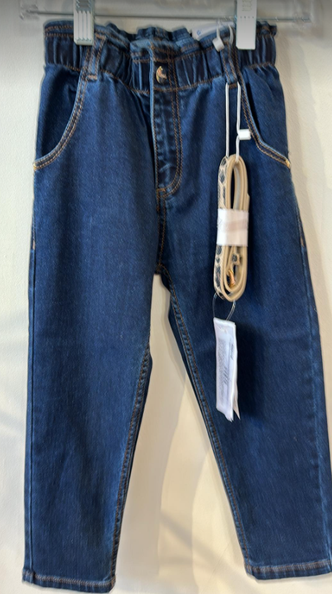 Mayoral Blue Jean with Leopard Print Belt