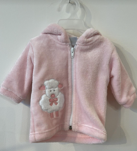 Florence Eisman Plush Velour Zip Up Jacket w/ Lamb