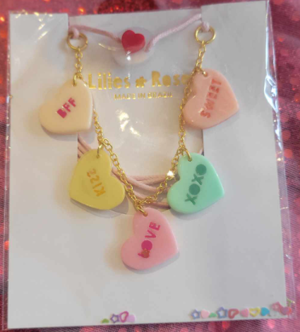 Colorful "Love" Candy Hearts Necklace