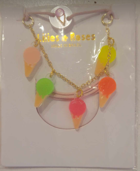 Neon Ice Cream Cone Neckalce