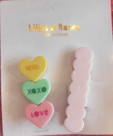 2-Pack Candy Heart and Pink Clips