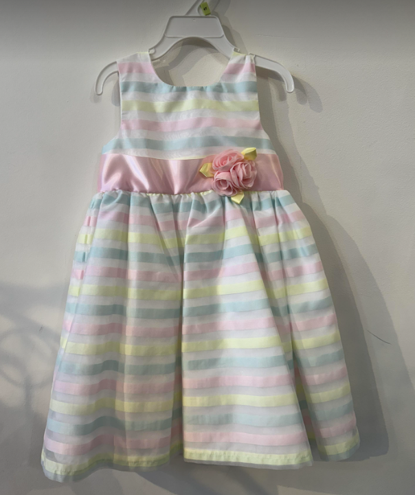Pastel Striped Occasion Dress