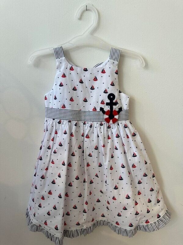Printed Seersucker Anchor Dress