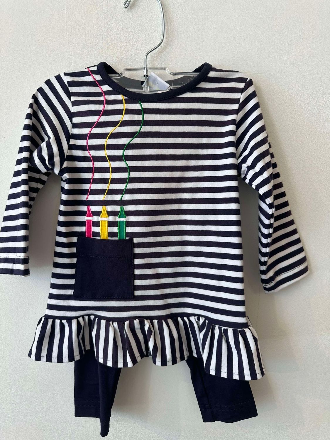 Stripe Tunic with Crayons and Leggings