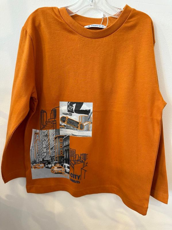 Rust Tee with Skateboard