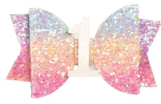 Sweet Wink Glitter Rainbow Numbered Birthday Hair Clip Ages 1-6