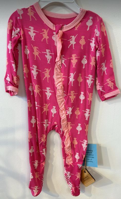 Kickee Pants Pink Ballerina Ruffle Bum Footie