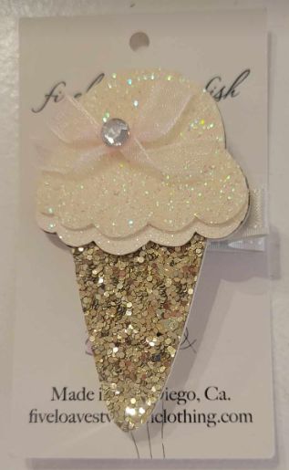Large Glitter Ice Cream Cone Clip