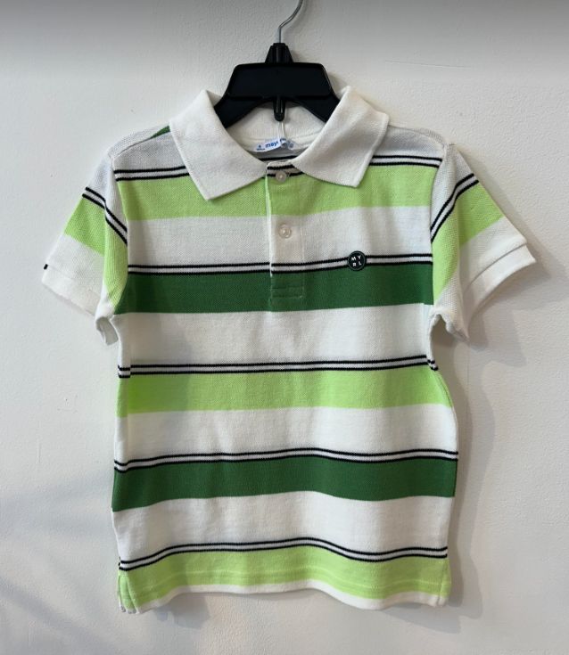 Green Striped Collard Shirt
