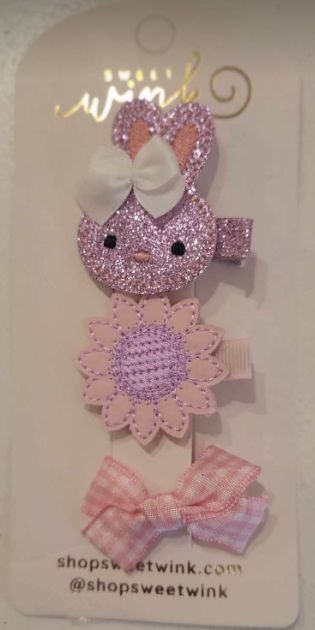 3-Pack Large Bunny, Flower, and Bow Clips