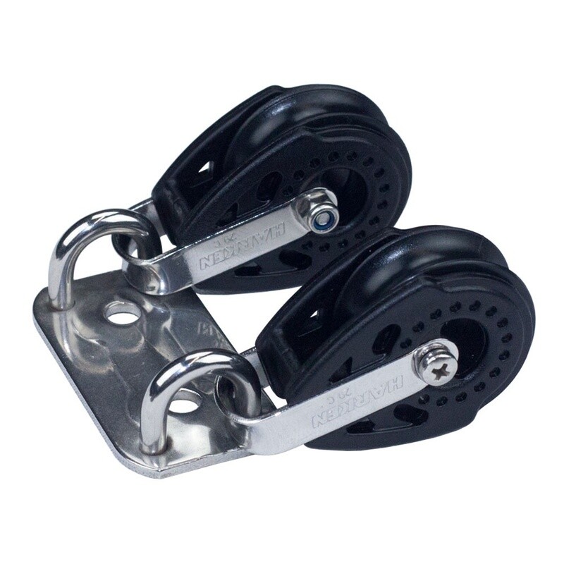 Laser ILCA dinghy block plate with Harken 29mm blocks -2185
