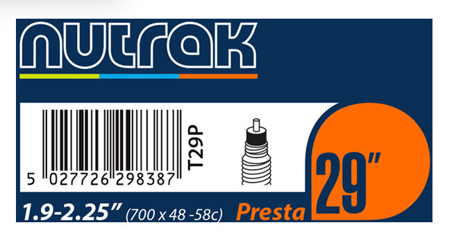 Nutrak 29 Presta inner tube, Size: 1.9-2.2