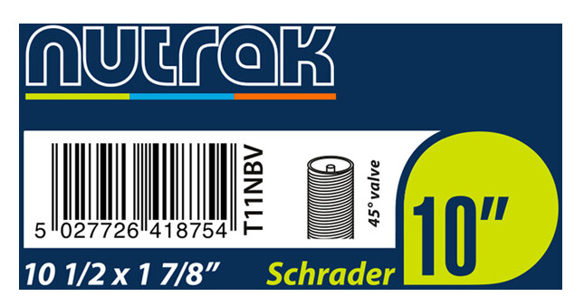Nutrak 10 1/2 x 1 7/8 inch (270 x 47-203) Schrader inner tube with 45 degree valve