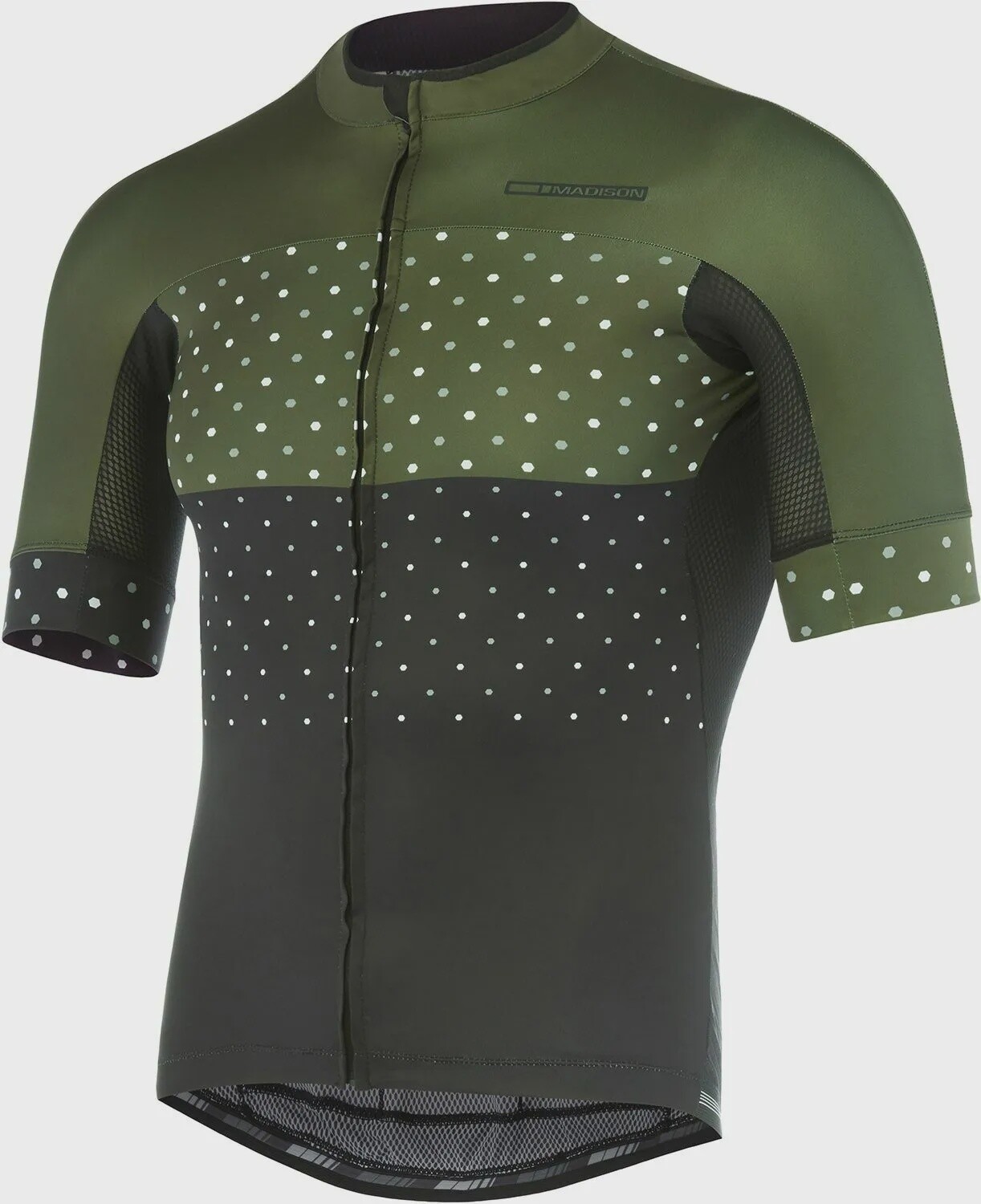 Madison RoadRace Apex S/S Jersey, Size: Medium, Colour: Hex Dots Black/Dark Olive