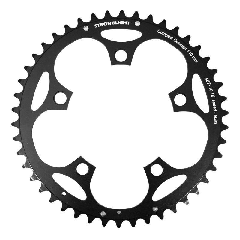 Stronglight 110PCD Type S 5083 Series 5-Arm Road Black Chainrings 46T