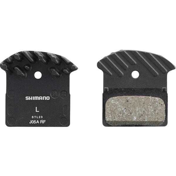 Shimano J05A-RF disc pads and spring, resin pad, alloy back, cooling fins