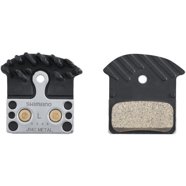 J04C-MF disc pads and spring, metal sintered, alloy/stainless back, cooling fins