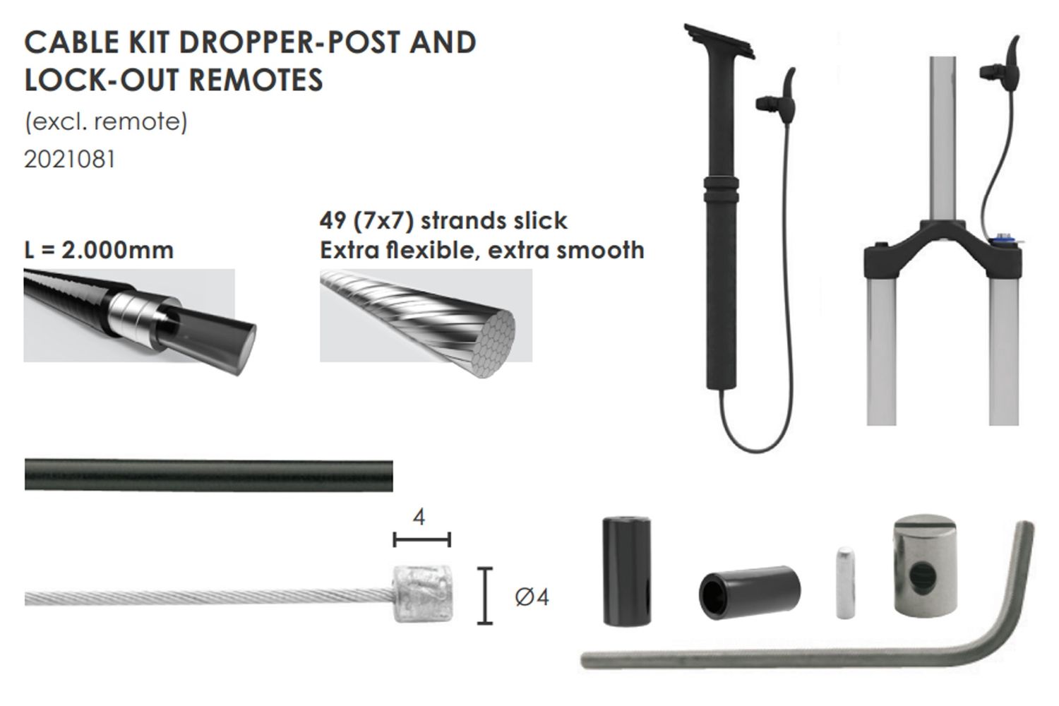 Elvedes 2021081 Cable Kit for Dropper Post / Remote Lockout