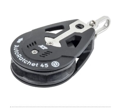 Ratchet blocks for dinghy mainsheets, control lines and sailing rigging