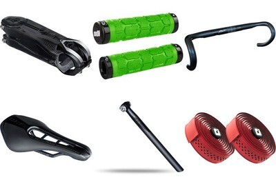 Bike handlebars, stems, seatposts, saddles, grips and bar tape