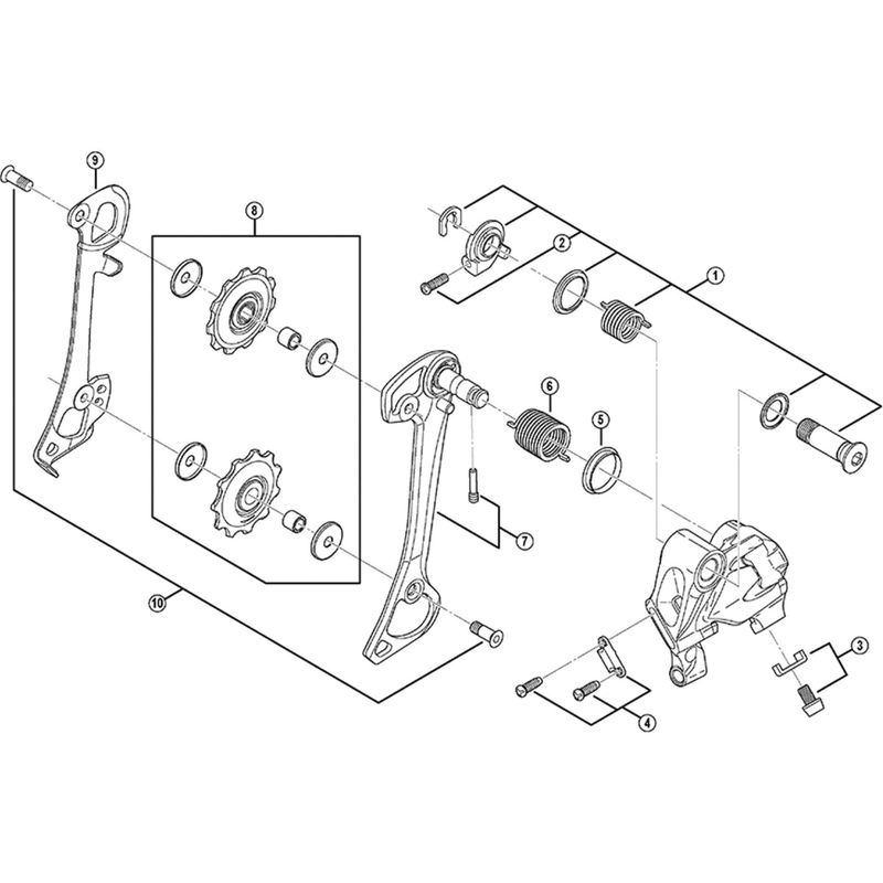 Deore RD-T610/ 5700 tension and guide pulley set