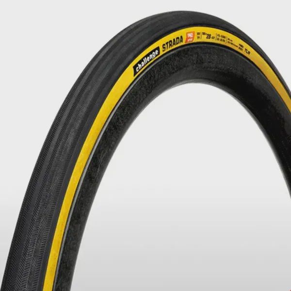 Challenge Strada Pro Handmade TLR Road Tyres, Colour: Tan, Size: 35c