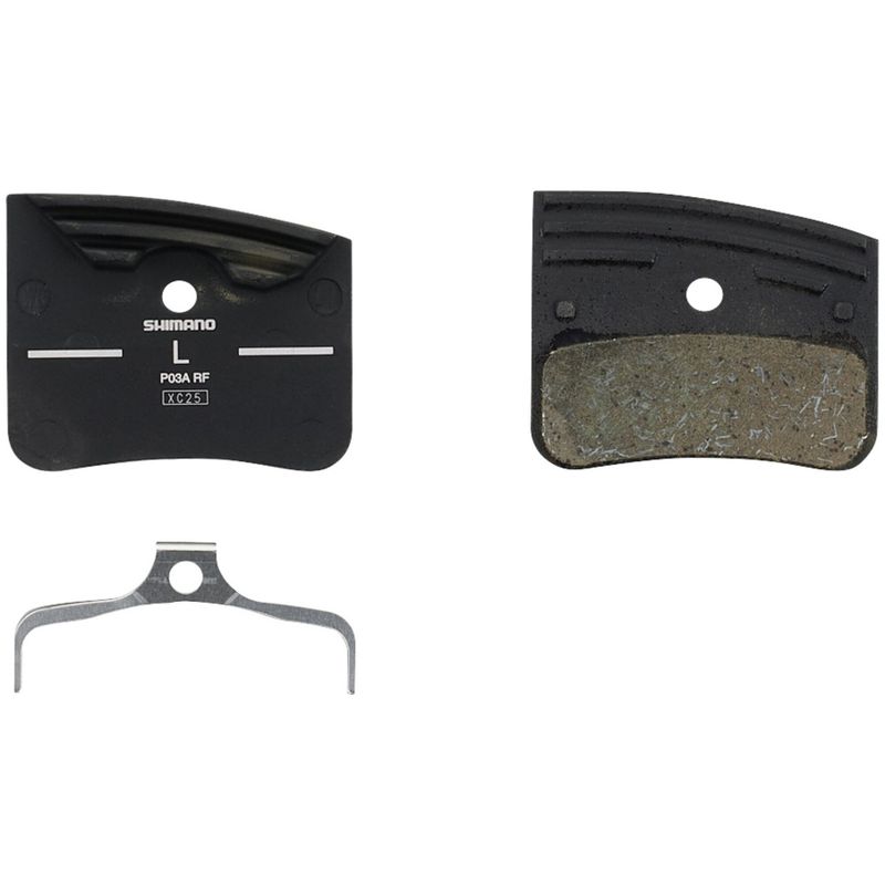 P03A-RF disc pads and spring, alloy back with cooling fins