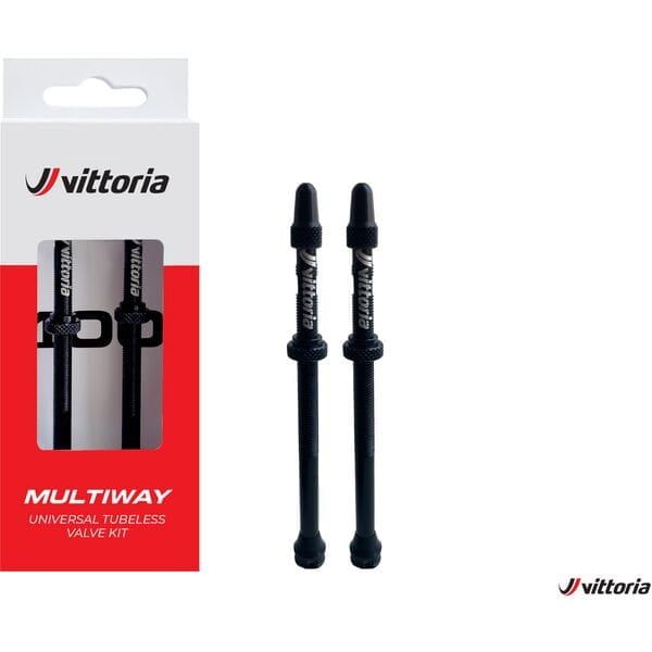 Vittoria Multiway tubeless valves alloy black, Length: 100mm