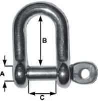 4mm Stainless Steel Captive D Shackles