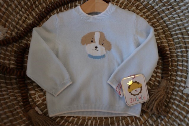 Dog Lightweight Knit Sweater Blue, Size: 18M