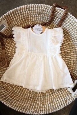 White lace dress cotton 3-6