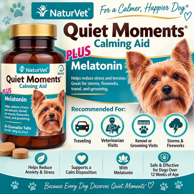 Quiet Moments - Calming Aid for Dogs &amp; Cats - 30 Chewable Tablets