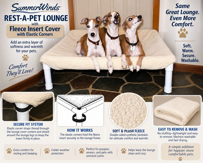 SummerWinds® Rest-A-Pet Fleece Insert Covers with Elastic Corners
