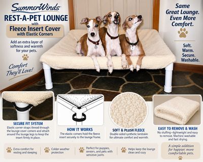 SummerWinds® Rest-A-Pet Fleece Insert Covers with Elastic Corners