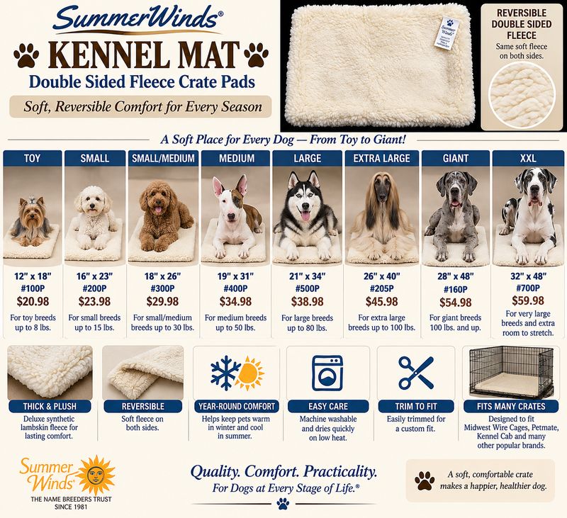 Kennel Mat Double Sided Fleece Crate Pads