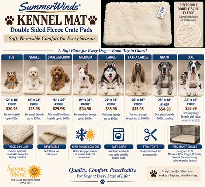 Kennel Mat Double Sided Fleece Crate Pads