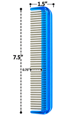 Professional Groomer's Comb 7"  ¾ Inch dual spacing -