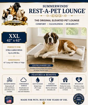 SummerWinds® Rest-A-Pet Complete Lounge - XXL  40"x62" Textylene Fabric