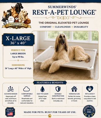 SummerWinds® Rest-A-Pet Complete Lounge - XL  36"x 40-" Textylene Fabric
