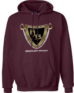Men&#39;s Burgundy Hoodie/Black-Gold HB