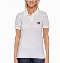 Women&#39;s White Polo/Black-HB