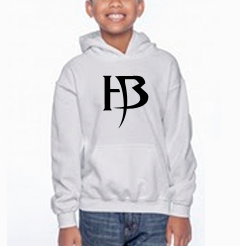 Boys White Hoodie/HB-Black
