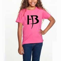 Girls Pink T-Shirt/HB-Black