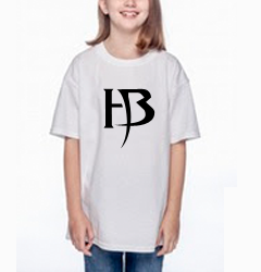 Girls White T-Shirt/HB-Black