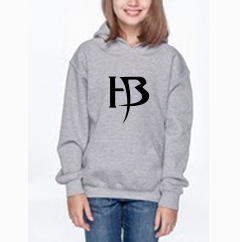 Girls Grey Hoodie/HB-Black