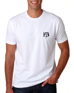 Men&#39;s White T-Shirt/Text-Black/Small