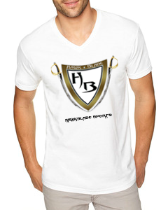 Men&#39;s White V-Neck T-shirt/BWG
