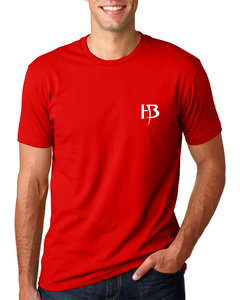 Men&#39;s Red T-Shirt/HB White/Small