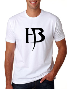 Men&#39;s White T-Shirt/HB-Large