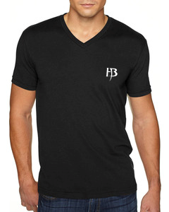 Men&#39;s Black V-Neck T-Shirt/HB